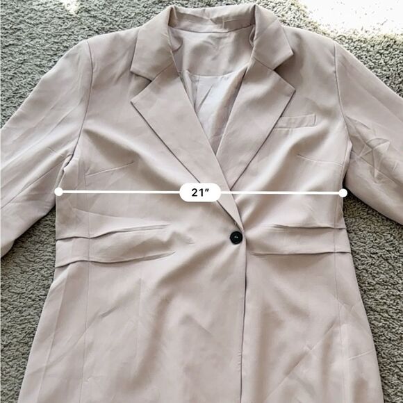 Unbranded Nude Oversized Longline Blazer - Picture 7 of 9